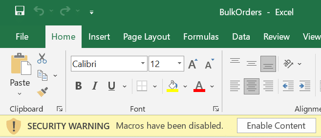 Enable Macros