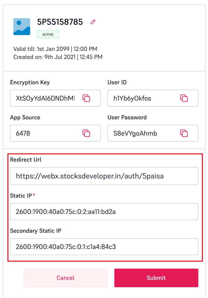 Register static IP and redirect URL