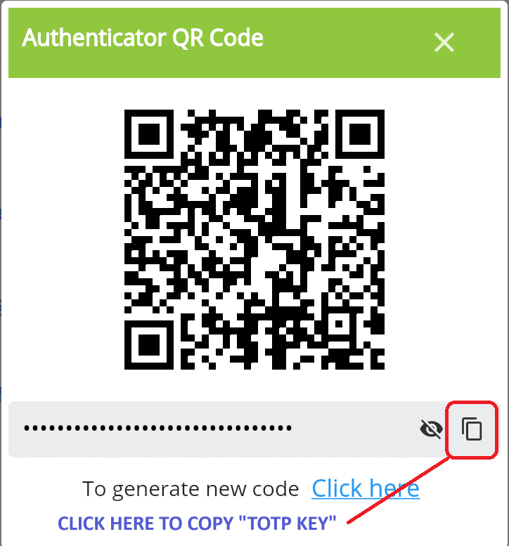 Profitmart TOTP Key screen
