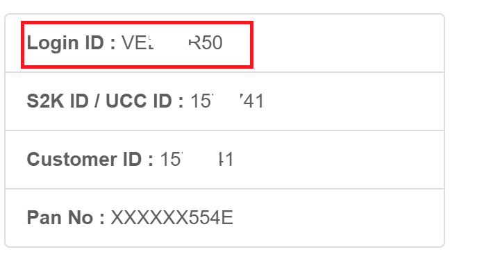 Sharekhan Login ID available under the profile section