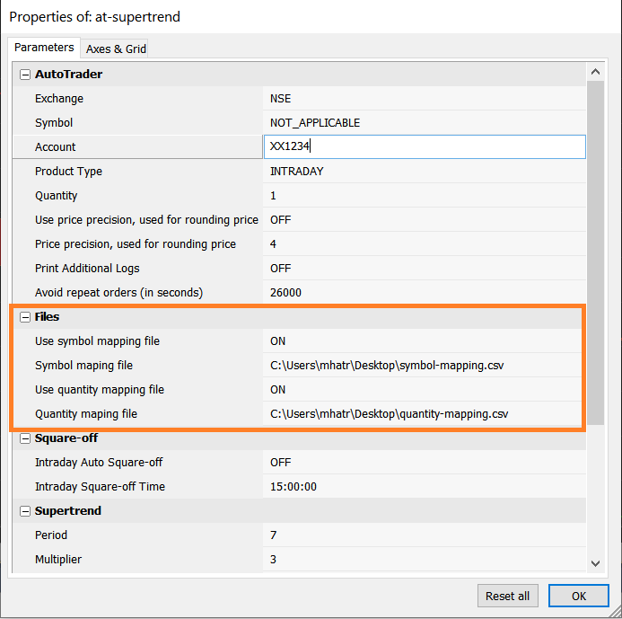 AmiBroker scanner parameters