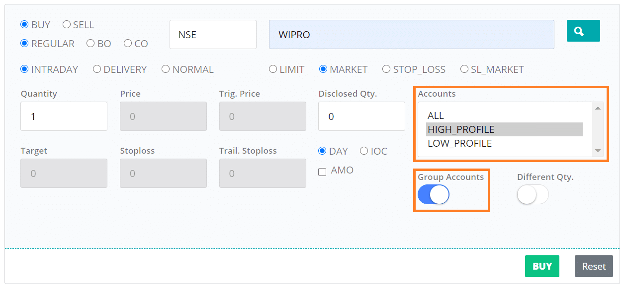 Copy order across multiple groups