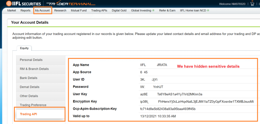 IIFL Trading API Details