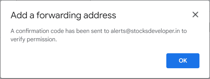 Forwarding confirmation message